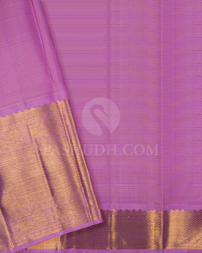 Mango Yellow And Lavender Bridal  Kanjivaram Silk Saree-SP88