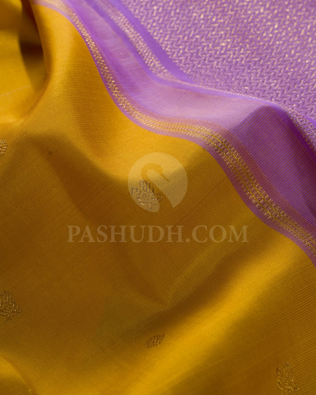 Mango Yellow With Lavishing Lavender Pure Kanjivaram Silk Saree-SP131
