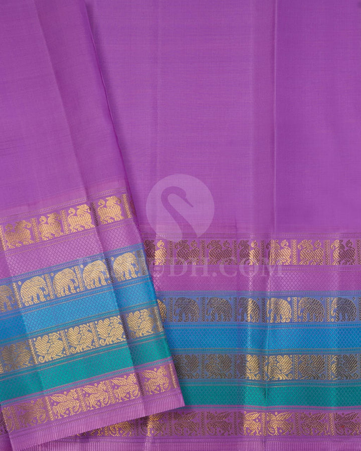 Mango Yellow With Lavishing Lavender Pure Kanjivaram Silk Saree-SP131