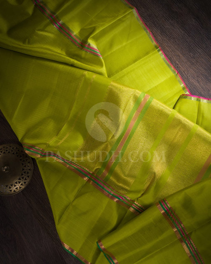 Olive Green Traditional Pure Kanjivaram Silk Saree-SP130
