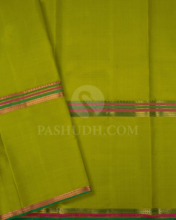 Olive Green Traditional Pure Kanjivaram Silk Saree-SP130