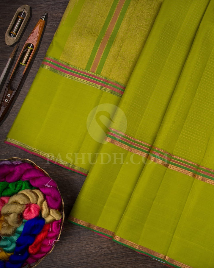 Olive Green Traditional Pure Kanjivaram Silk Saree-SP130