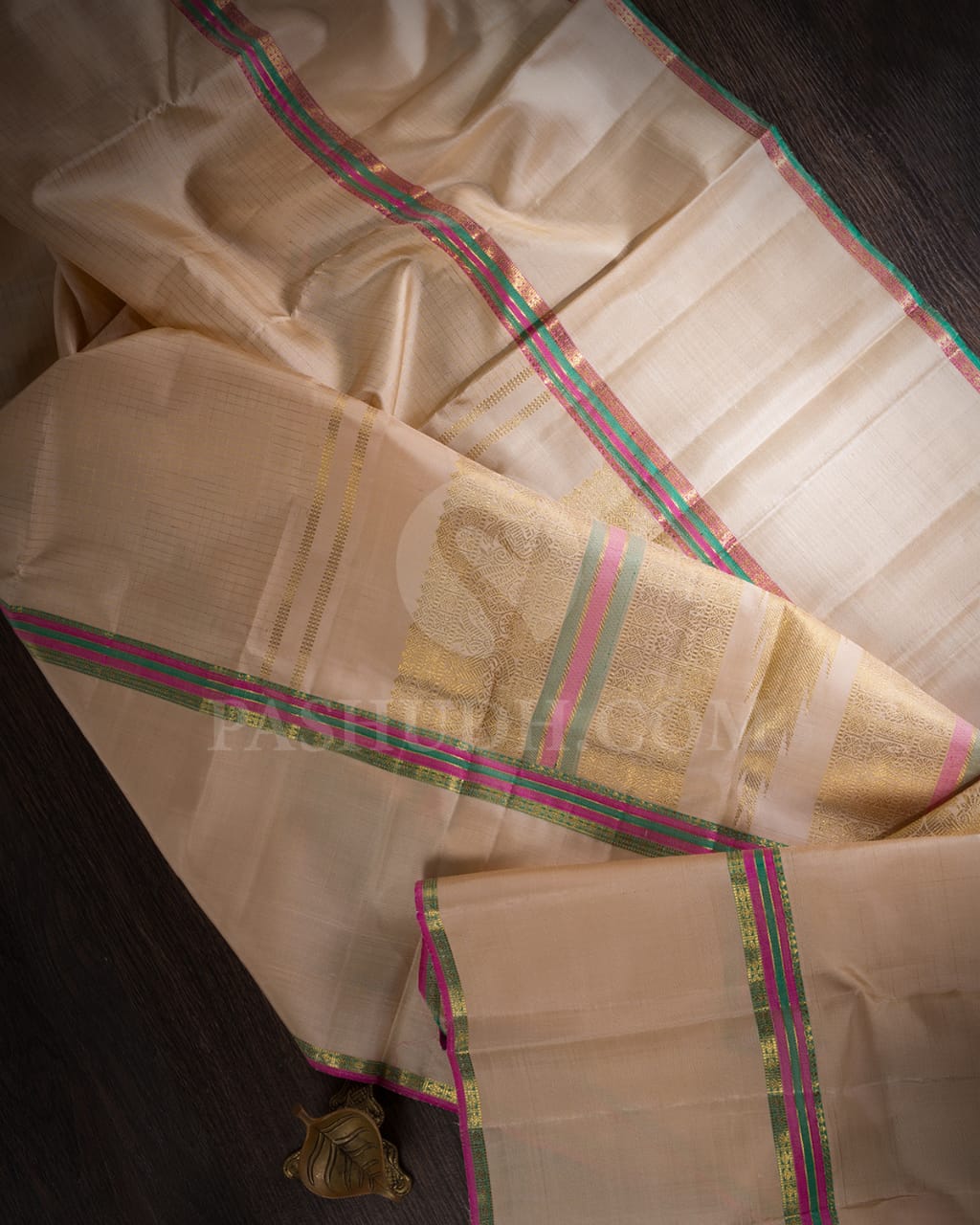 Beige Traditional Pure Kanjivaram Silk Saree-SP129