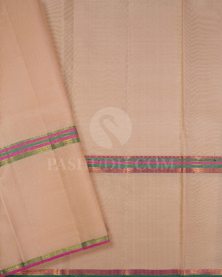 Beige Traditional Pure Kanjivaram Silk Saree-SP129