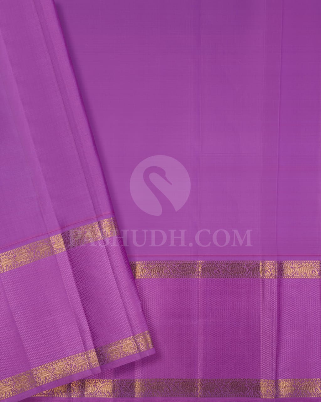 Parrot Green And Lavender Pure Kanjivaram Silk Saree-SP134