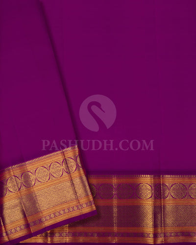 Turquoise Blue With Royal Purple Pure Kanjivaram Silk Saree-SP133