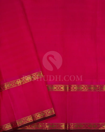 Royal Blue And Rani Pink Pure Kanjivaram Silk Saree-SP122