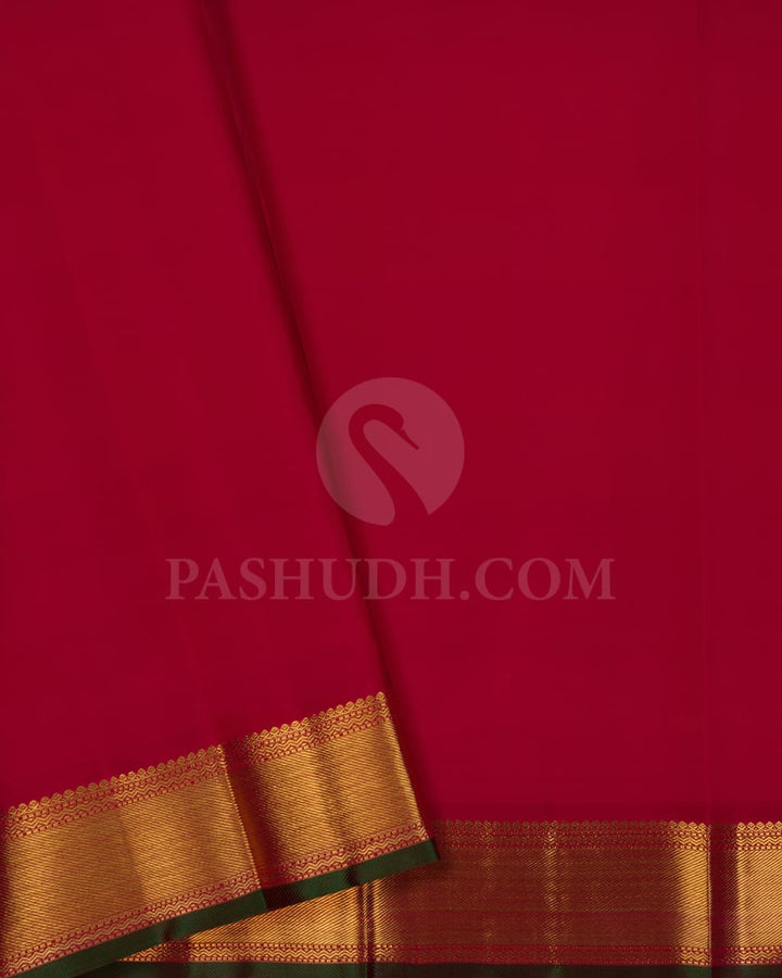Multihue Checks With Ruby Red Pure Kanjivaram Silk Saree-SP124