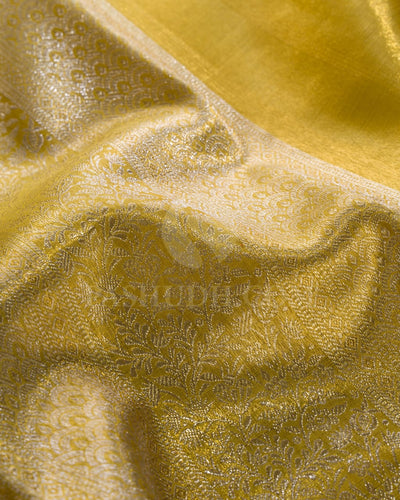 Golden Yellow Bridal Pure Tissue Kanjivaram Silk Saree-SP96