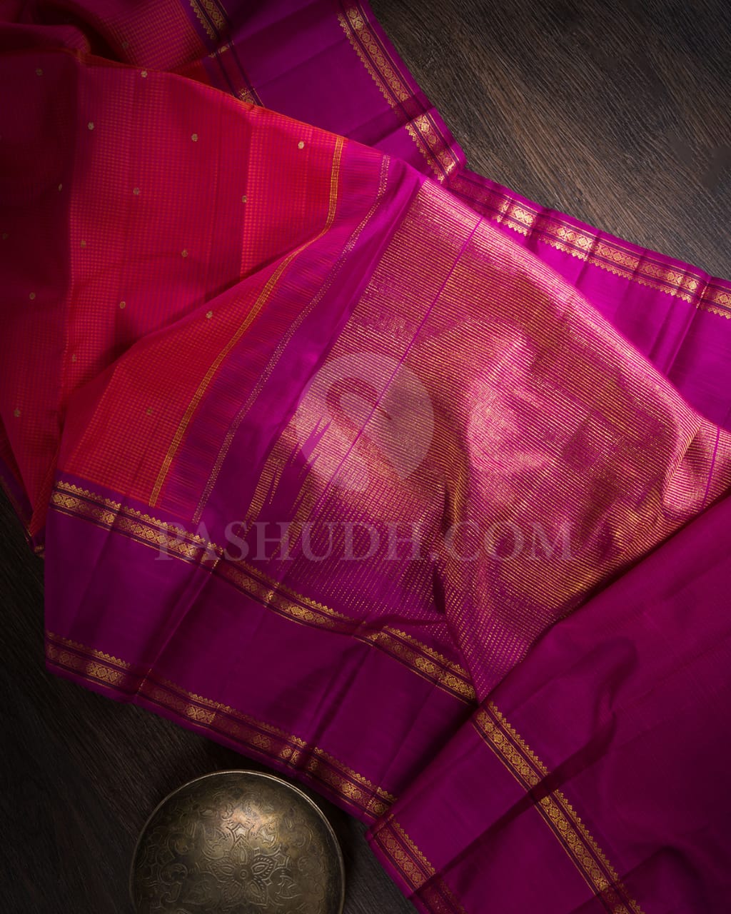 Rani Pink And Purple Kanjivaram Silk Saree-S1055(D)