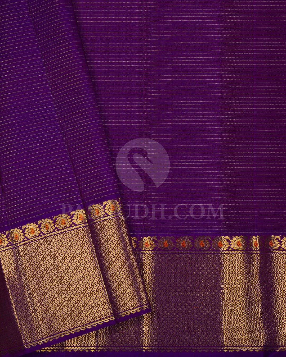 Punch Pink With Royal Purple Pure Kanjivaram Silk Saree-SP92