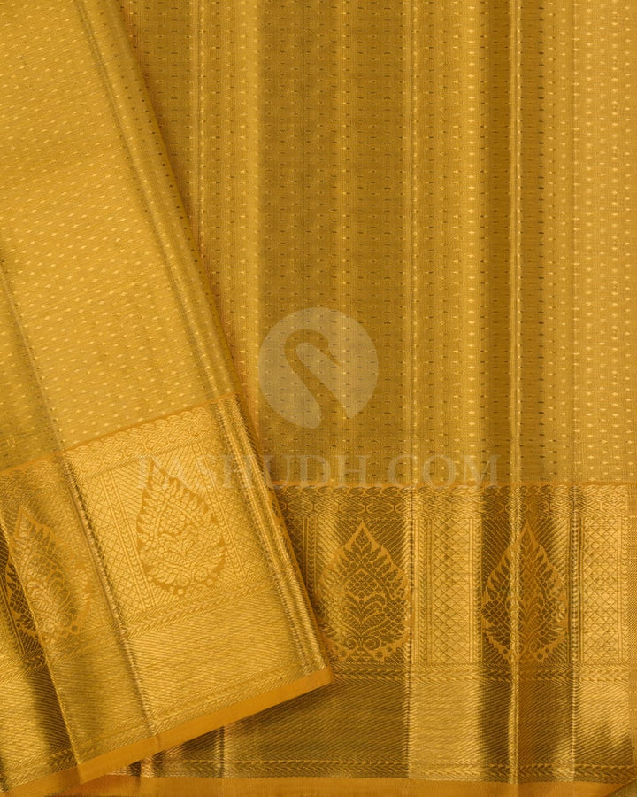 Antique Gold Tissue Bridal Kanjivaram Silk Saree-SP102
