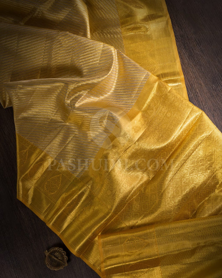 Antique Gold Tissue Bridal Kanjivaram Silk Saree-SP102