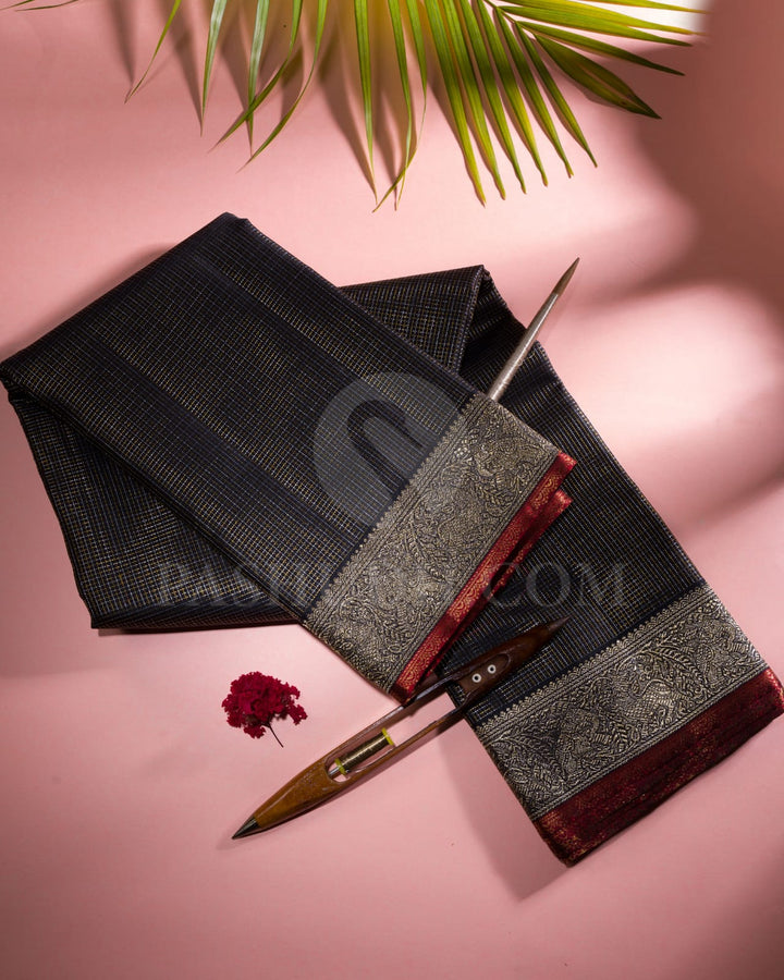 Black And Red Kanjivaram Silk Saree-S1465(A)