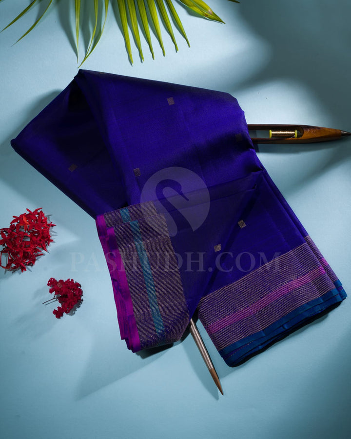 Deep Navy Blue Kanjivaram Silk Saree-S1460(A)