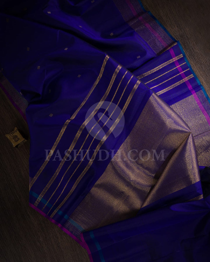 Deep Navy Blue Kanjivaram Silk Saree-S1460(A)