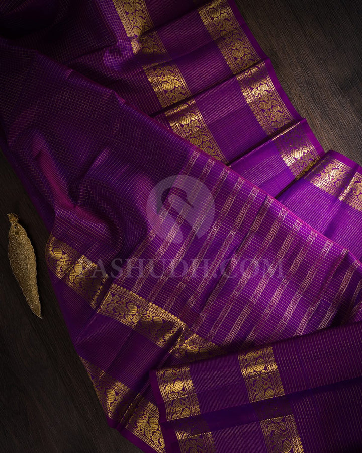 Violet And Dual Shaded Pink Pure Kanjivaram Silk Saree-SP89