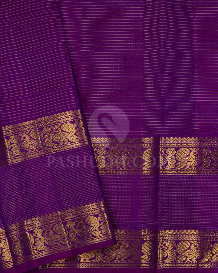 Violet And Dual Shaded Pink Pure Kanjivaram Silk Saree-SP89