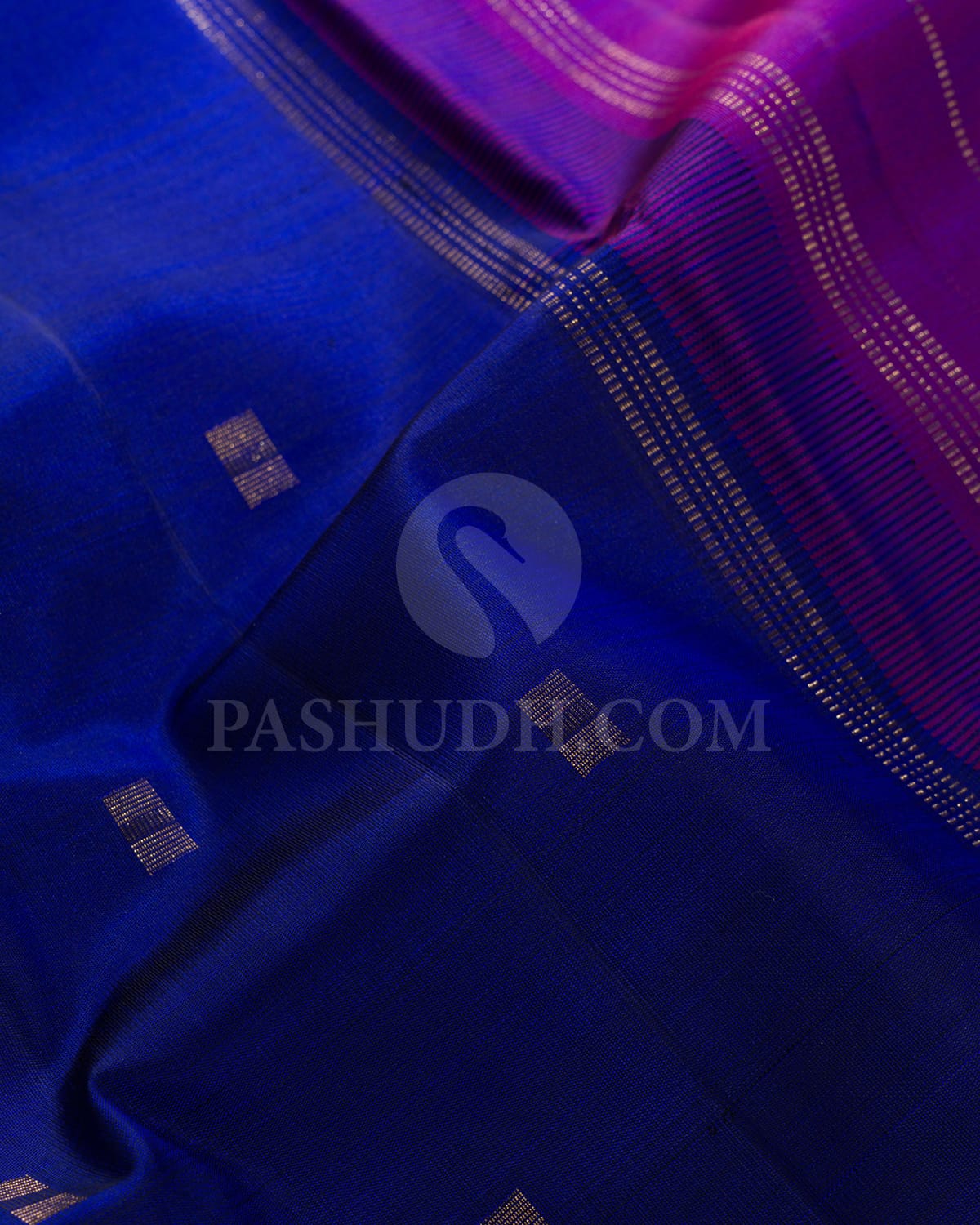 Navy Blue With Red Dual Shaded Pure Kanjivaram Silk Saree-SP106