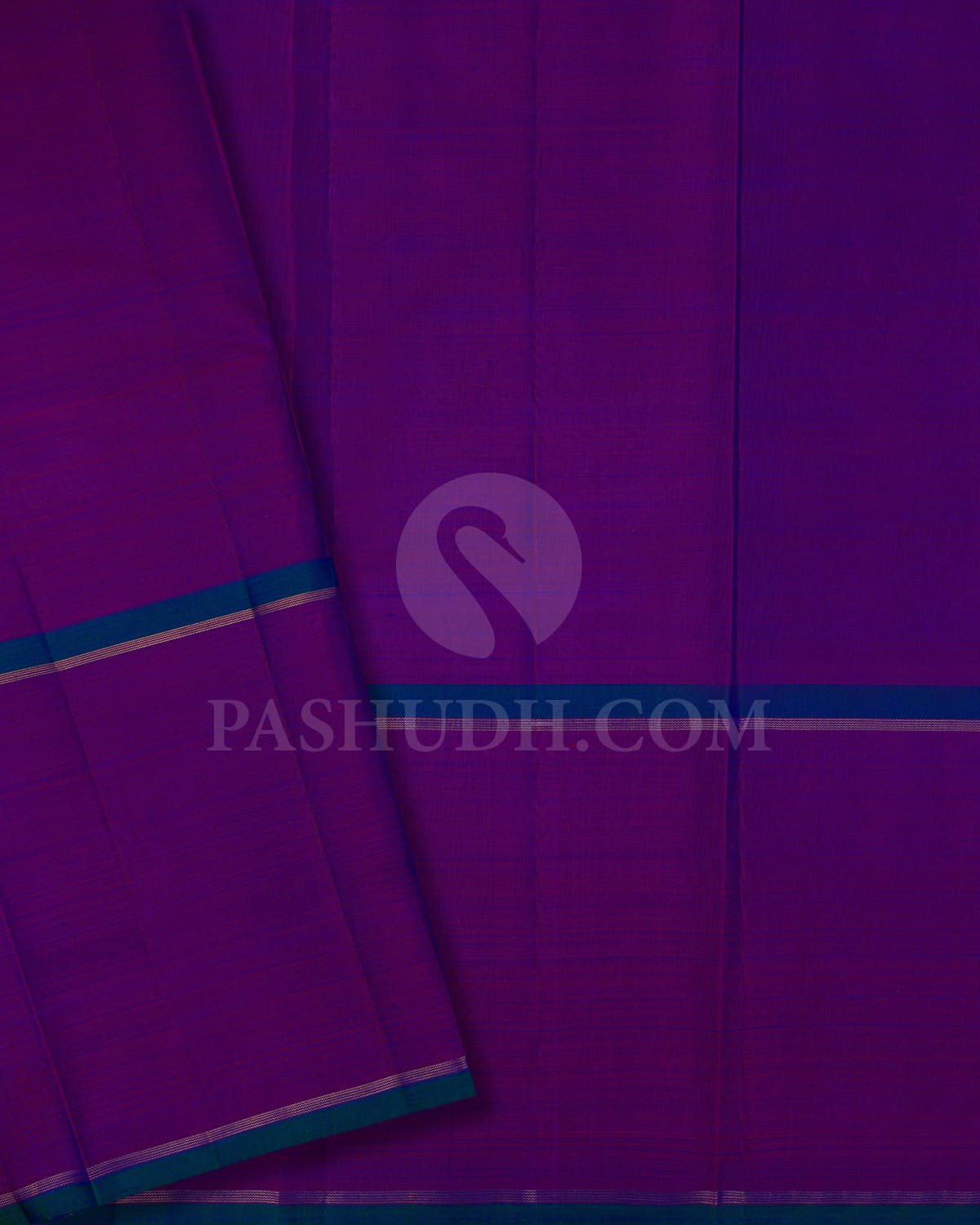 Navy Blue With Red Dual Shaded Pure Kanjivaram Silk Saree-SP106