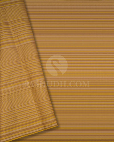 Black,Cream And Mustard Kanjivaram Silk Saree-AK20