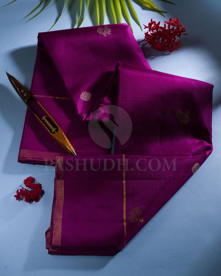 Dark Purple Kanjivaram Silk Saree-S1461(A)