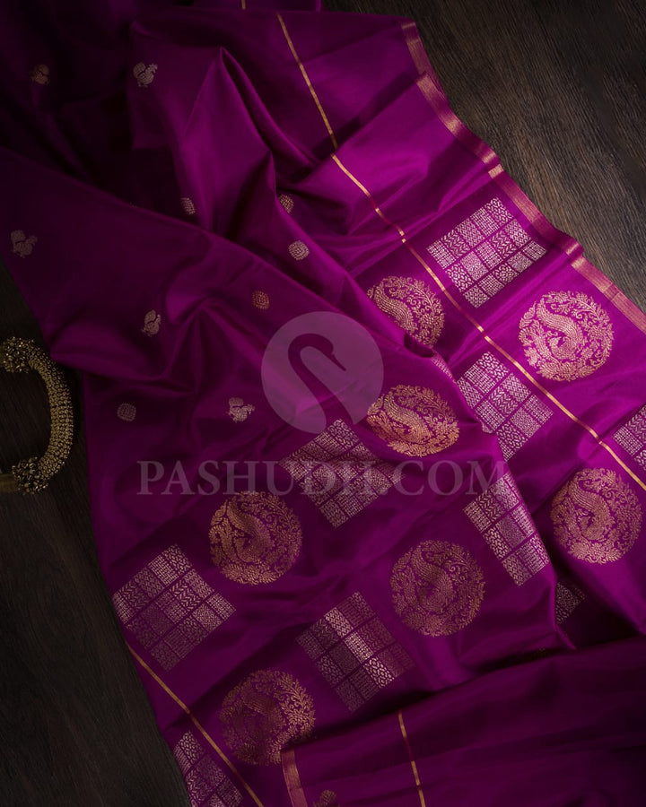 Dark Purple Kanjivaram Silk Saree-S1461(A)
