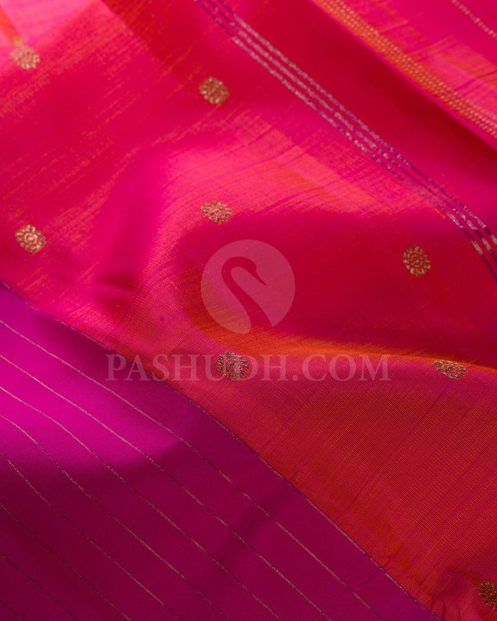 Rani Pink And Blush Pink Pure Kanjivaram Silk Saree-SP117