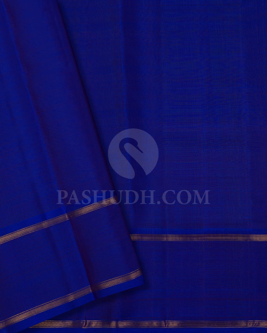 Midnight Blue And Ink Blue Pure Kanjivaram Silk Saree-SP125