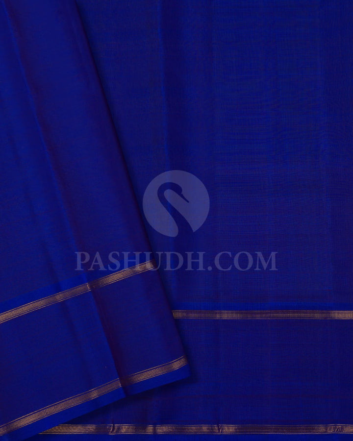 Midnight Blue And Ink Blue Pure Kanjivaram Silk Saree-SP125