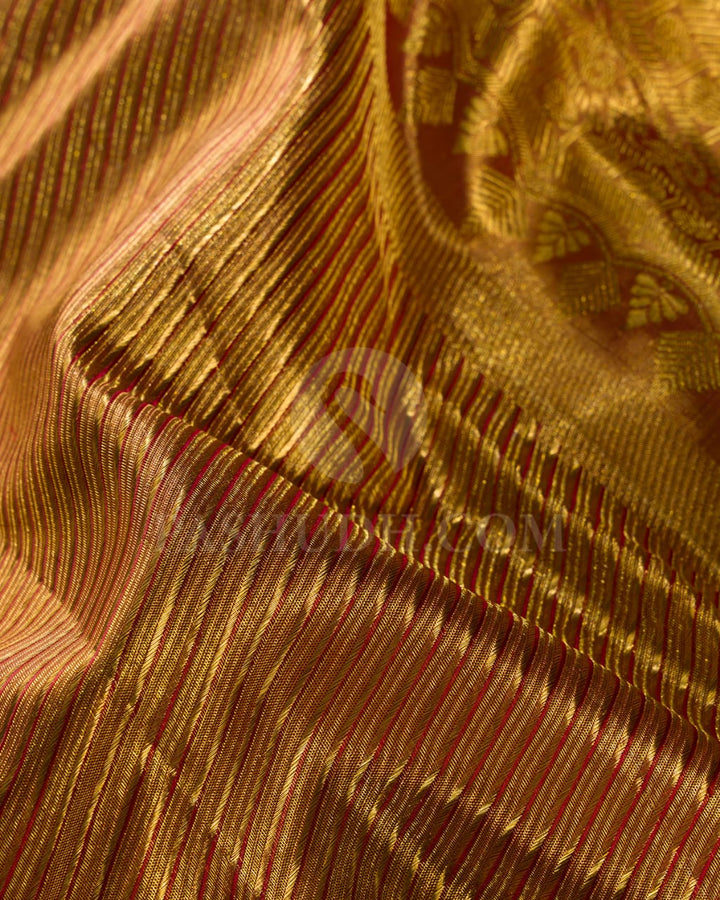 Bright Red  Bridal Pure Tissue Kanjivaram Silk Saree-SP101