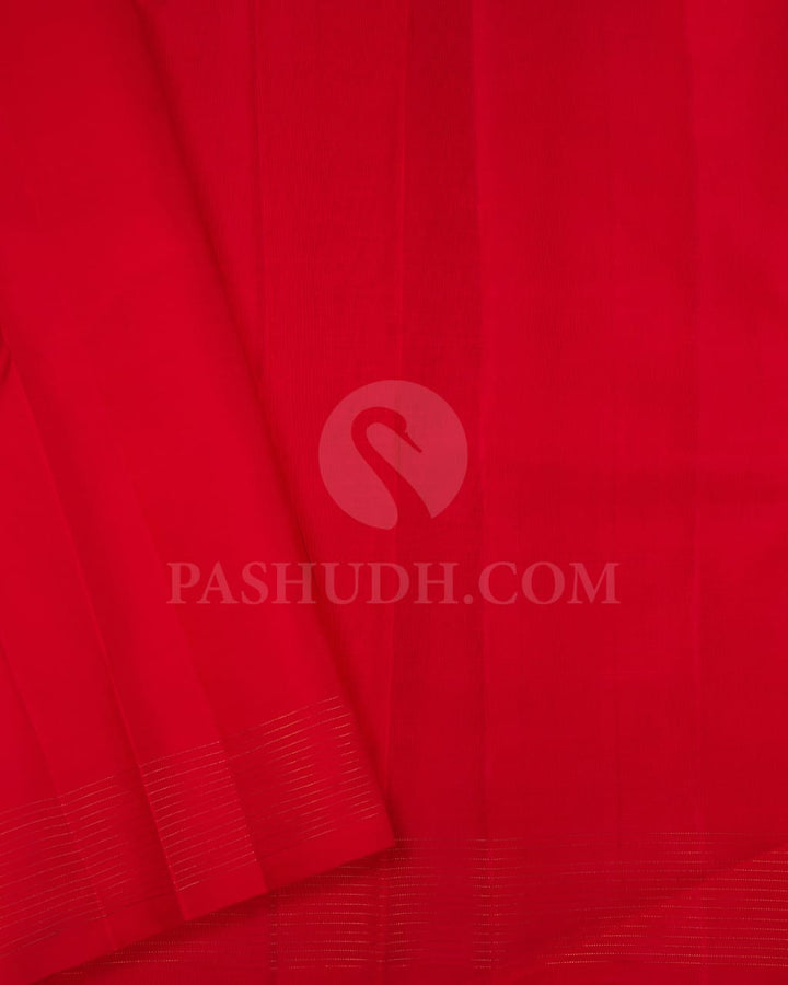 Violet And Red Pure Kanjivaram Silk Saree-SP115