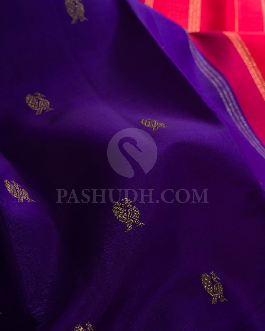 Violet And Red Pure Kanjivaram Silk Saree-SP115