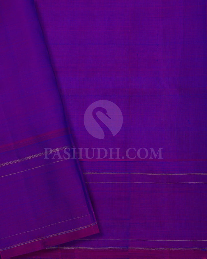 Peacock Blue And Violet  Pure Kanjivaram Silk Saree-SP126