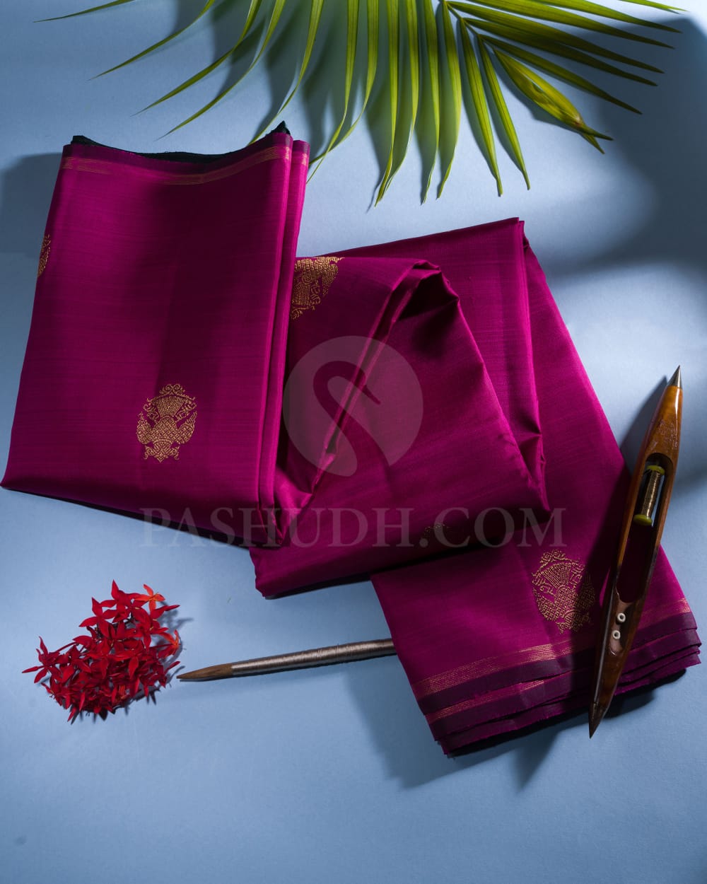 Mulberry Pink With Bottle Green Pure Kanjivaram Silk Saree-SP121