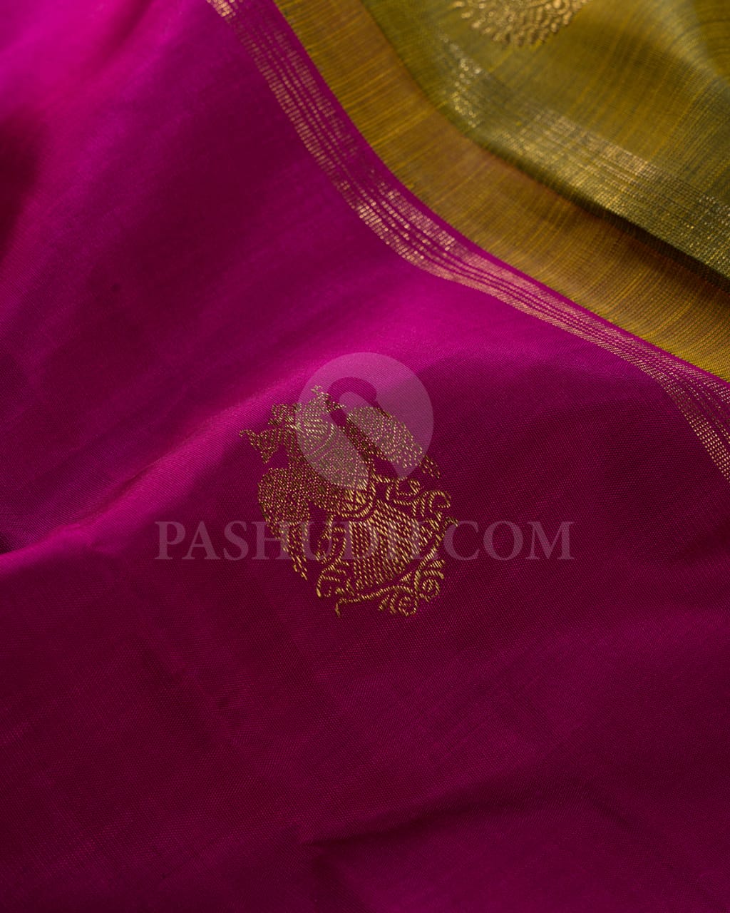 Mulberry Pink With Bottle Green Pure Kanjivaram Silk Saree-SP121