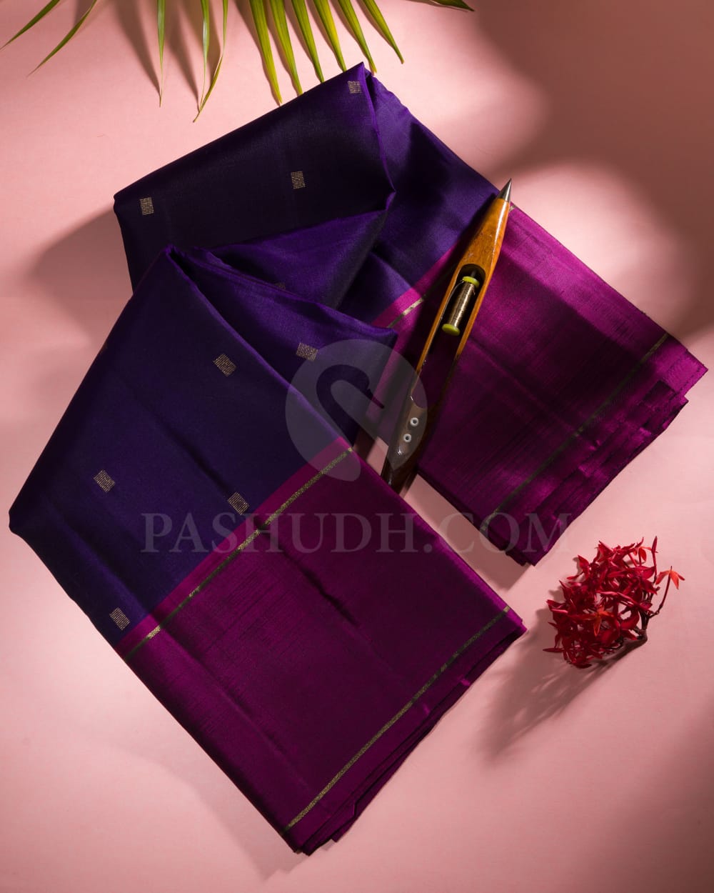 Purple With Magenta Pure Kanjivaram Silk Saree-SP116