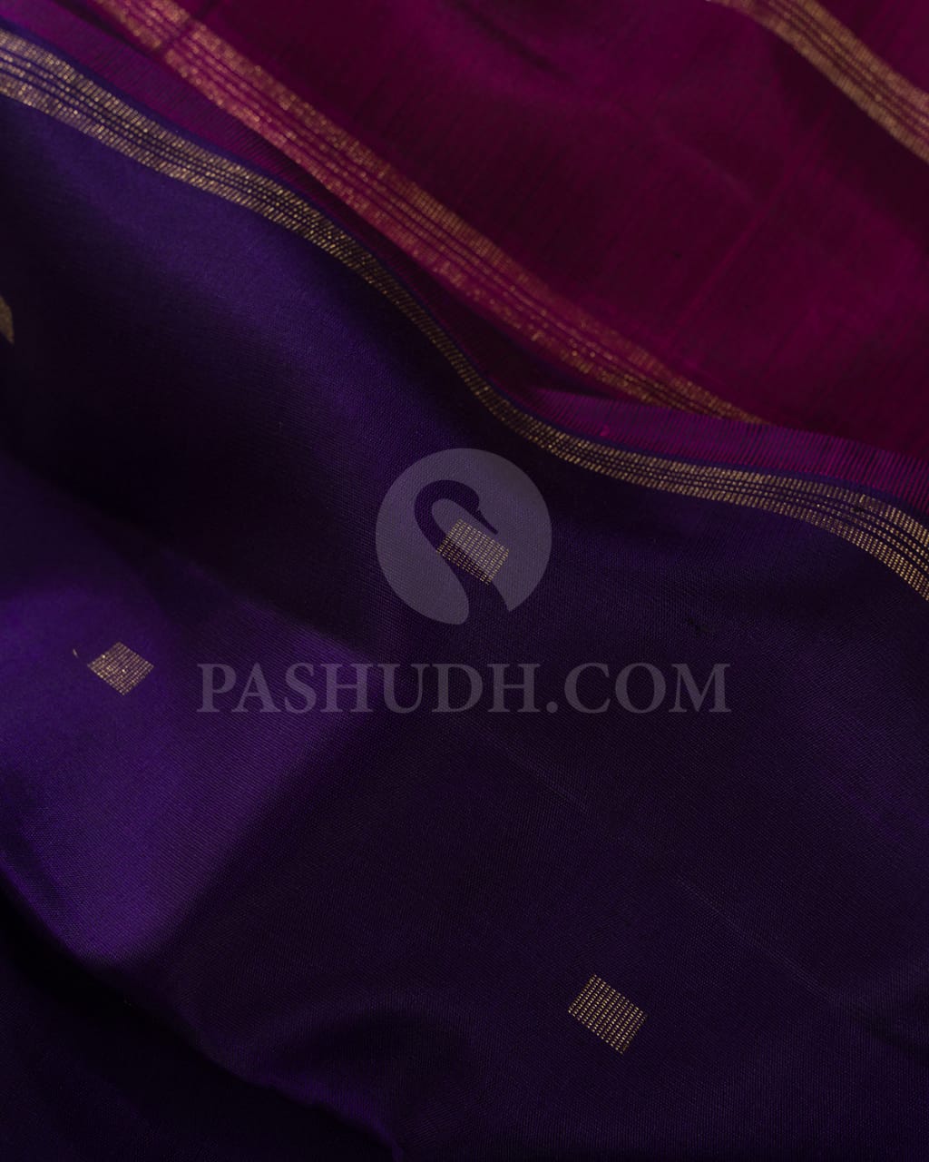 Purple With Magenta Pure Kanjivaram Silk Saree-SP116