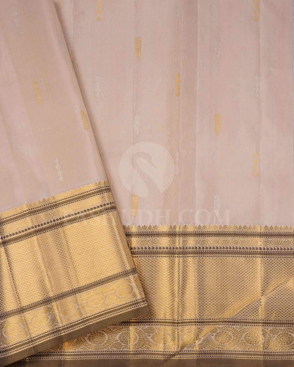 Red and Ivory Kanjivaram Silk Saree-S1459(A)