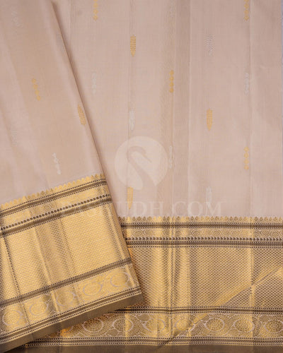 Red and Ivory Kanjivaram Silk Saree-S1459(A)