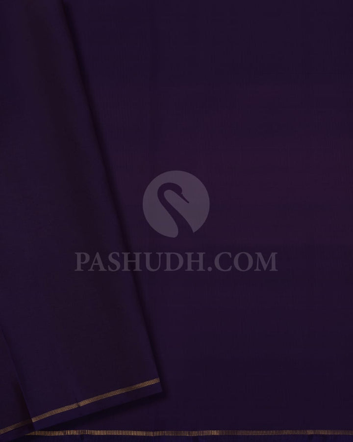 Royal Purple And Navy Blue Pure Kanjivaram Silk Saree-SP118