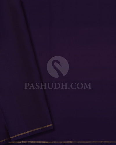 Royal Purple And Navy Blue Pure Kanjivaram Silk Saree-SP118