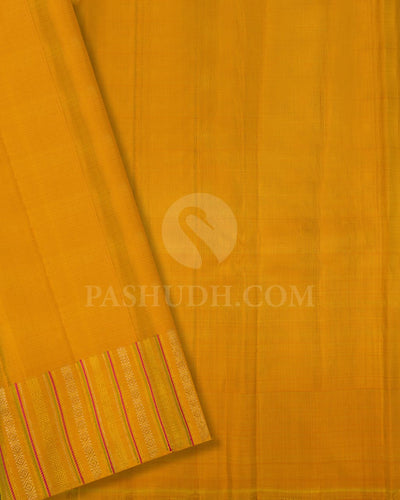 Mango Yellow And Parrot Green Kanjivaram Silk Saree-S1114(H)