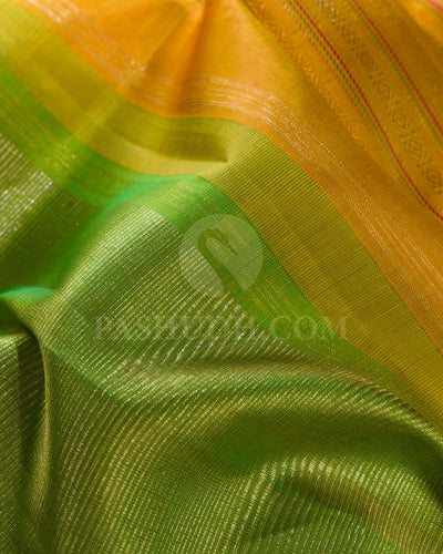 Mango Yellow And Parrot Green Kanjivaram Silk Saree-S1114(H)