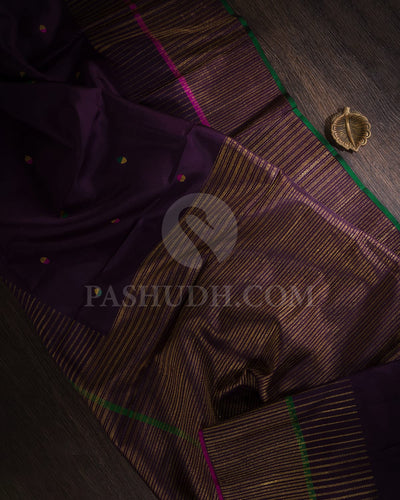 Royal Purple And Magenta Kanjivaram Silk Saree-S1464(A)