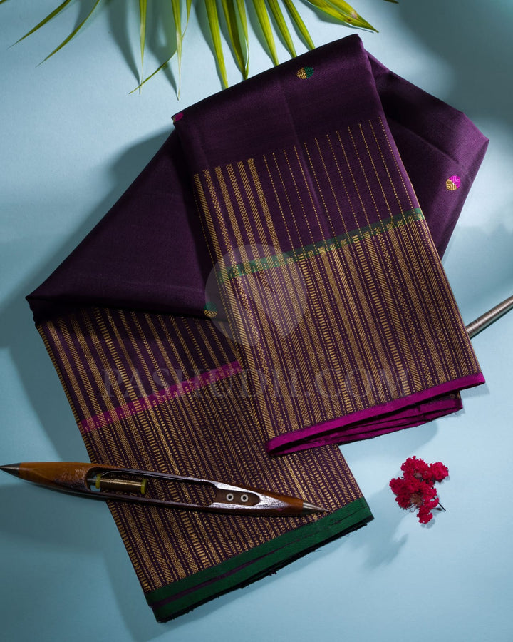 Royal Purple And Magenta Kanjivaram Silk Saree-S1464(A)