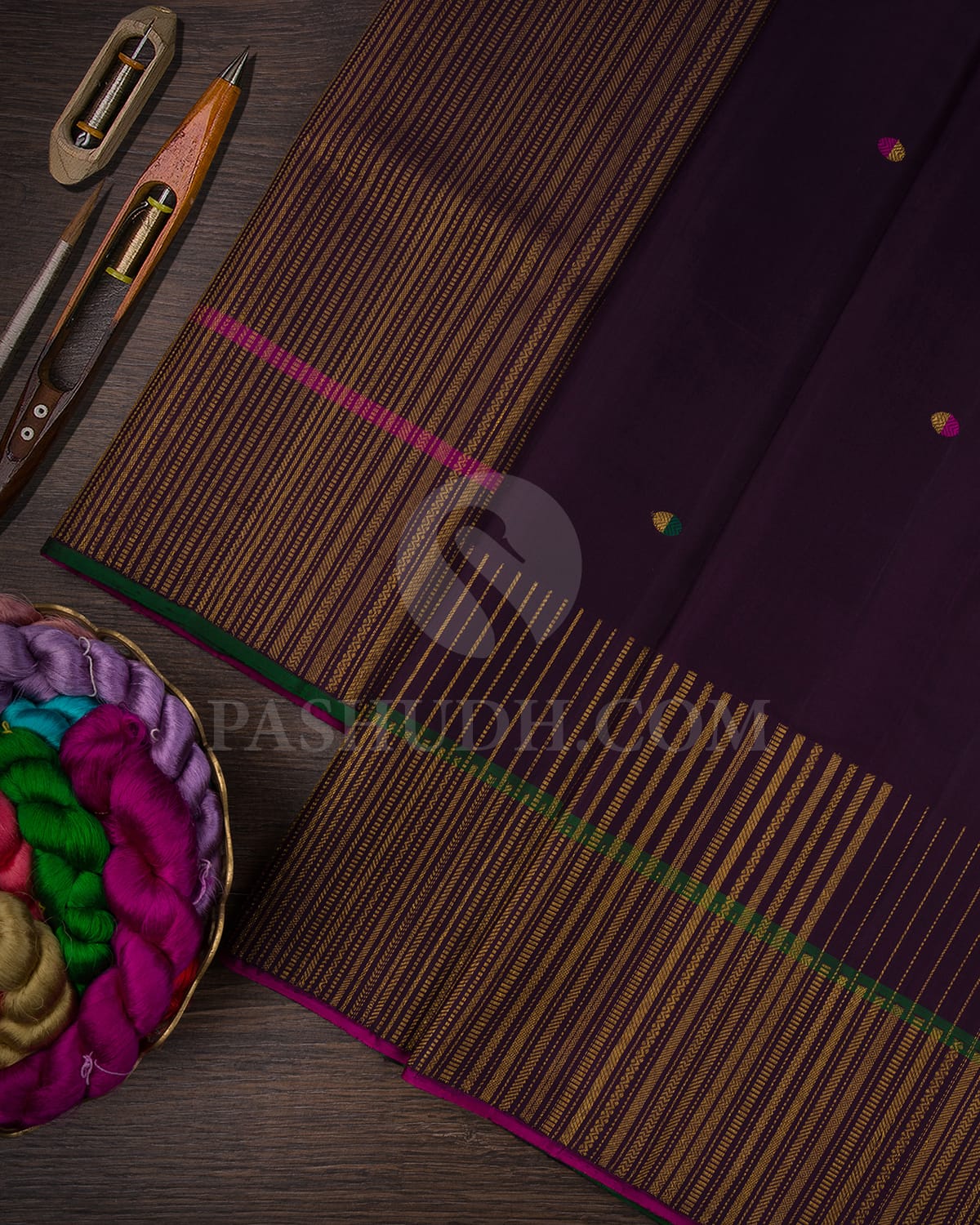 Royal Purple And Magenta Kanjivaram Silk Saree-S1464(A)