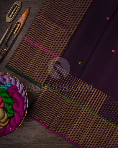 Royal Purple And Magenta Kanjivaram Silk Saree-S1464(A)