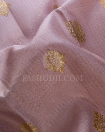 Pastel Lavender And Mango Yellow Pure Kanjivaram Silk Saree-SP94