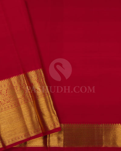 Bright Red Pure Kanjivaram Silk Saree-SP119